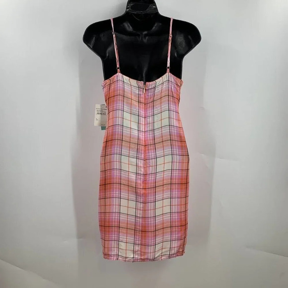 Abound Nordstrom Women's Plaid Spaghetti Strap Lightweight Mini Dress Size L NWT - Picture 2 of 13